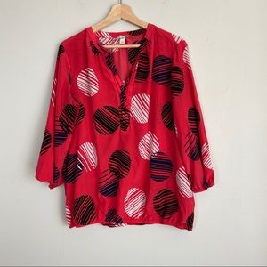 Pink Circle Print Blouse Size XL